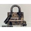 Lady Dior Medium D-Lite Bag in Black Multicolor Cornely-Effect Dior Jardin d'Hiver Embroidery 2022
