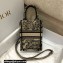 Dior Mini Book Tote Phone Bag in Brown Toile de Jouy Embroidery 2022
