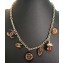 Chanel Nut and Leaf Pendant Necklace AB0063 Gold/Brown/Crystal 2018