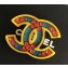 Chanel Glitter CC Brooch Blue/Red/Gold 2018
