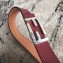 Fendi FF Buckle Belt in Calfskin 30mm Width Burgundy 2018