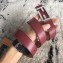 Fendi FF Buckle Belt in Calfskin 30mm Width Burgundy 2018