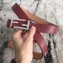 Fendi FF Buckle Belt in Calfskin 30mm Width Burgundy 2018