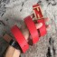 Fendi FF Buckle Belt in Calfskin 30mm Width Red 2018