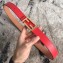 Fendi FF Buckle Belt in Calfskin 30mm Width Red 2018