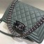 Chanel Caviar Leather Quilting Boy Flap Small Bag Ice Green with Silver Hardware