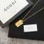 Gucci Textured Metal Pendant Necklace 592202 2019
