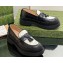 Gucci lug loafer with Scalloped rubber trim and Fringe Black/White leather 2023