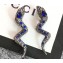 Gucci Snake Earrings with Crystals 591788 Blue 2019