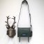 Prada Etiquette Crocodile Embossed Leather Bag Green