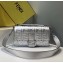 Fendi All-Over FF Motif Leather Large Baguette Bag Silver 2019