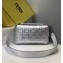 Fendi All-Over FF Motif Leather Large Baguette Bag Silver 2019