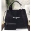 Balenciaga Navy Cabas Cotton Canvas Tote Bag Black 2018