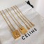 Celine Alphabet Brass Necklace