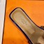 Hermes Oran Patent Calfskin Flat Sandals Blue 2018