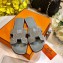 Hermes Oran Flat Sandals with Rhinestone Silver/Grey 2018