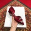 Manolo Blahnik Crystal Satin Flat Shoes Burgundy 2018