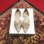 Manolo Blahnik Crystal Satin Flat Shoes Beige 2018