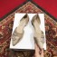 Manolo Blahnik Crystal Satin Flat Shoes Beige 2018