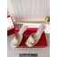Roger Vivier Heel 8.5cm Trompette Metal Buckle Mules in Leather Patent White 2024