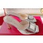 Roger Vivier Heel 8.5cm Trompette Metal Buckle Mules in Leather Silver 2024