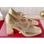 Roger Vivier Heel 8.5cm Mini Très Vivier Strass Buckle Babies Pumps in Leather Gold 2024