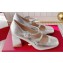 Roger Vivier Heel 8.5cm Mini Très Vivier Strass Buckle Babies Pumps in Leather Silver 2024