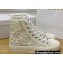 Dior Walk'n'Dior High-Top Sneakers in White Macramé Embroidered Cotton 2022