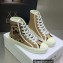 Dior Walk'n'Dior High-Top Sneakers in Beige Jute Canvas Embroidered with Dior Union Motif 2022