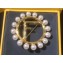 Fendi F Logo Pearl Brooch