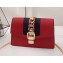 Gucci Sylvie Web Leather Mini Chain Bag 494646 Red 2018