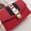 Gucci Sylvie Web Leather Mini Chain Bag 494646 Red 2018