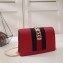 Gucci Sylvie Web Leather Mini Chain Bag 494646 Red 2018