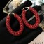 Celine Crystal Ring Earrings Red 2018