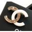 Chanel Acrylic Crystal CC Brooch White/Yellow 2018
