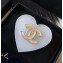 Chanel CC Logo Heart Brooch A53183 Gold/Transparent 2018