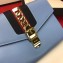 Gucci Sylvie Web Leather Small Wristlet Clutch Bag 477627 Light Blue 2018