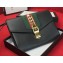 Gucci Sylvie Web Leather Small Wristlet Clutch Bag 477627 Black 2018