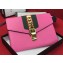 Gucci Sylvie Web Leather Small Wristlet Clutch Bag 477627 Pink 2018