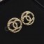 Chanel CC Logo Stud Earrings Gold 2018