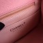Chanel Classic Flap Mini Bag A1115 in Caviar Leather Pink with Silver Hardware