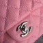 Chanel Classic Flap Mini Bag A1115 in Caviar Leather Pink with Silver Hardware