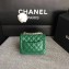 Chanel Classic Flap Mini Bag A1115 in Caviar Leather Green with Golden Hardware 