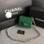 Chanel Classic Flap Mini Bag A1115 in Caviar Leather Green with Golden Hardware 