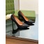 Gucci Heel 10.5cm Leather Pointy Toe Pumps Black 2023