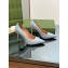 Gucci Heel 10.5cm Leather Pointy Toe Pumps Light Gray 2023
