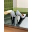 Gucci Heel 10.5cm Leather Pointy Toe Pumps Light Gray 2023