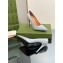 Gucci Heel 10.5cm Leather Pointy Toe Pumps Light Gray 2023