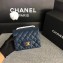 Chanel Classic Flap Mini Bag A1115 in Caviar Leather Sapphire with Golden Hardware 