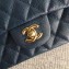 Chanel Classic Flap Mini Bag A1115 in Caviar Leather Sapphire with Golden Hardware 